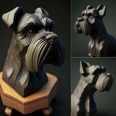 3D model Zwergschnauzer dog (STL)